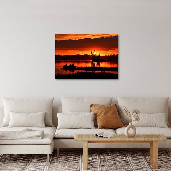 Kép - Halászok a tavon (70x50 cm)