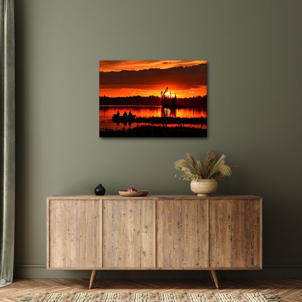 Kép - Halászok a tavon (70x50 cm)