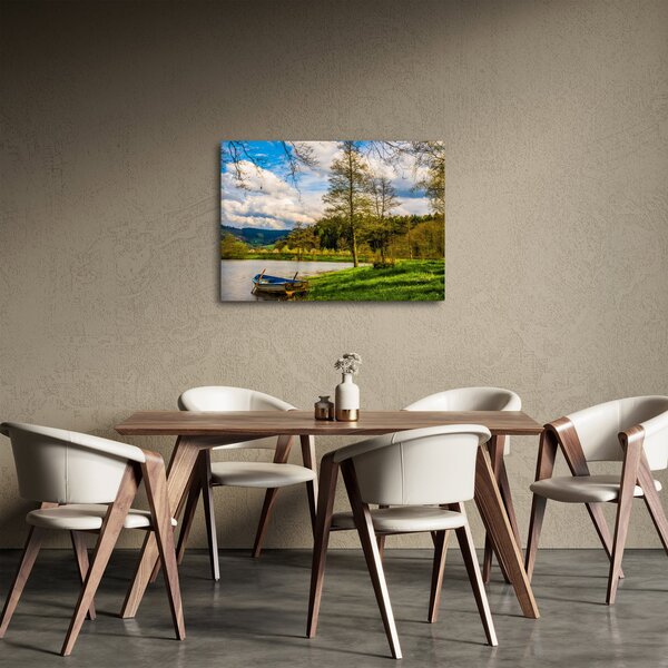 Egy csónak képe a tó mellett (70x50 cm)