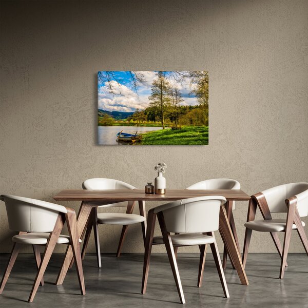 Egy csónak képe a tó mellett (90x60 cm)