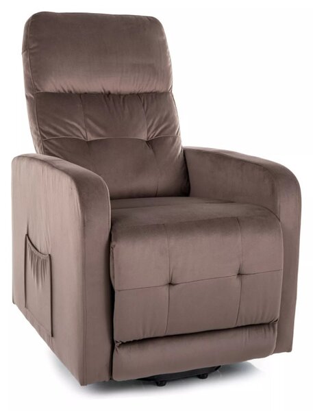 Otus II Elektromos Relax Fotel Bársony Cappuccino