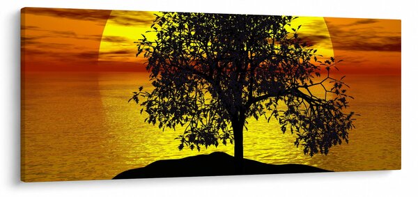 Egy fa sziluettjének képe (120x50 cm)