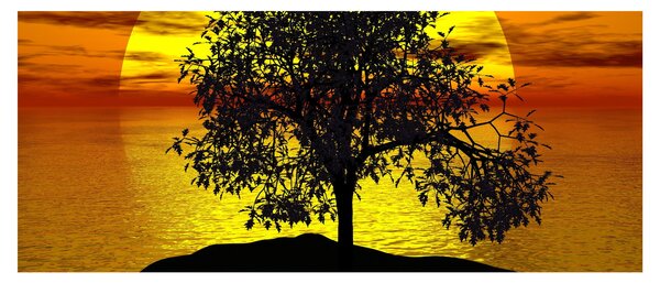 Egy fa sziluettjének képe (120x50 cm)