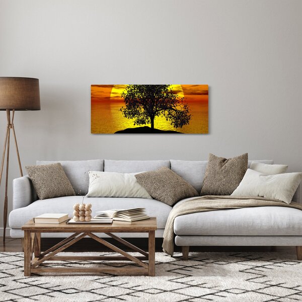 Egy fa sziluettjének képe (120x50 cm)
