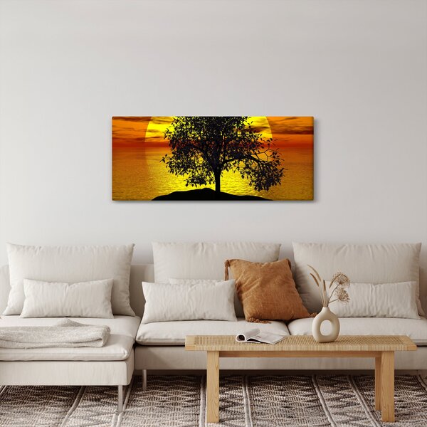 Egy fa sziluettjének képe (120x50 cm)
