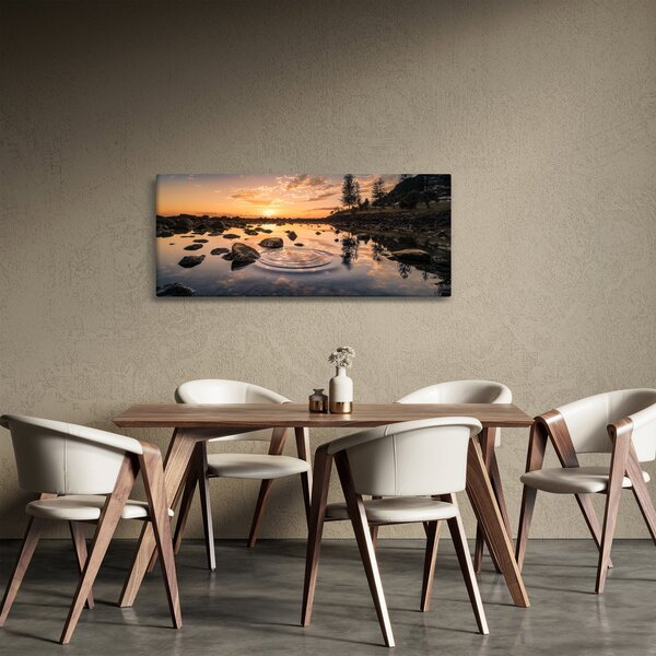 A vízfelület képe naplementekor (120x50 cm)