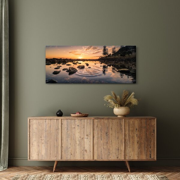 Kép - naplemente a tó mellett (120x50 cm)