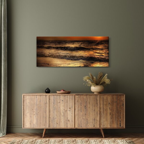 Kép - Hullámok a parton (120x50 cm)