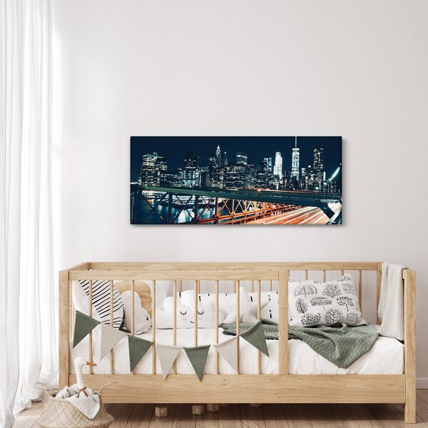 Egy éjszakai város képe (120x50 cm)
