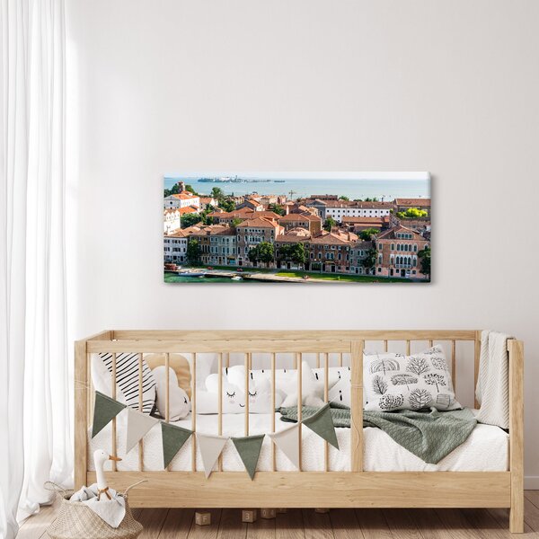 Kép - Légi felvétel a városra (120x50 cm)