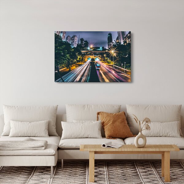 Egy éjszakai város képe (90x60 cm)