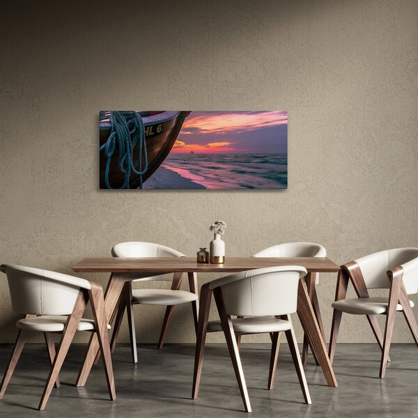 Egy csónak képe a parton (120x50 cm)