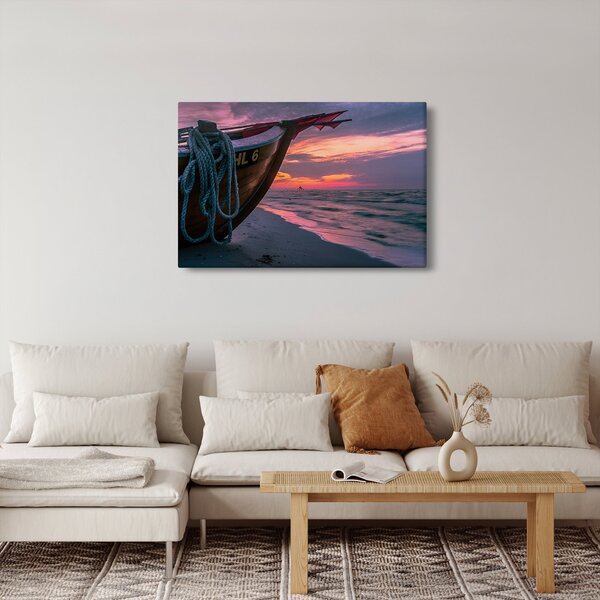 Egy csónak képe a parton (90x60 cm)