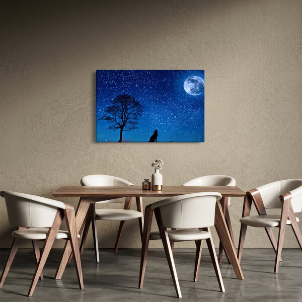 A Holdon üvöltő farkas képe (90x60 cm)