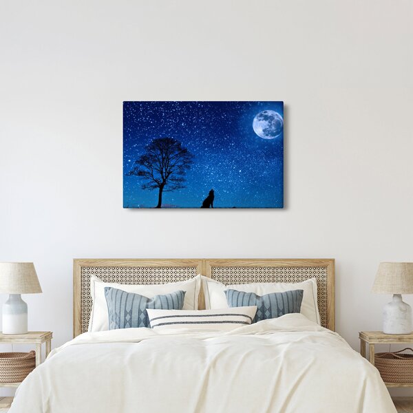 A Holdon üvöltő farkas képe (90x60 cm)