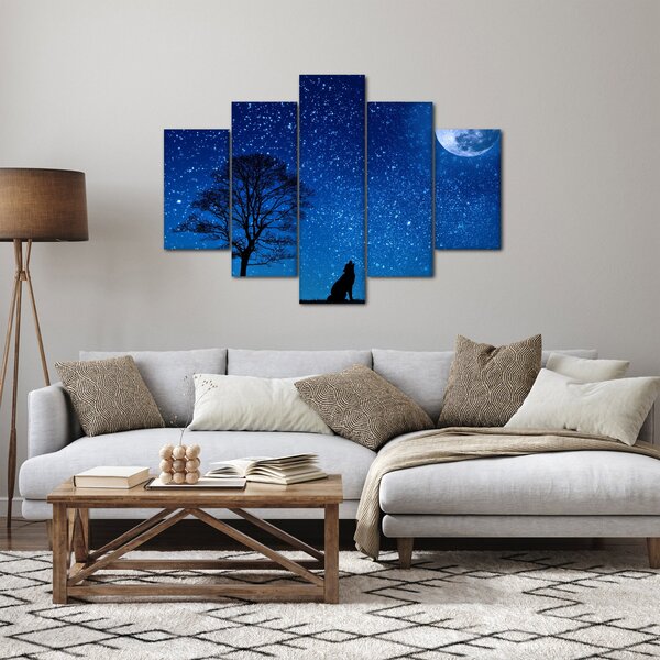 A Holdon üvöltő farkas képe (150x105 cm)