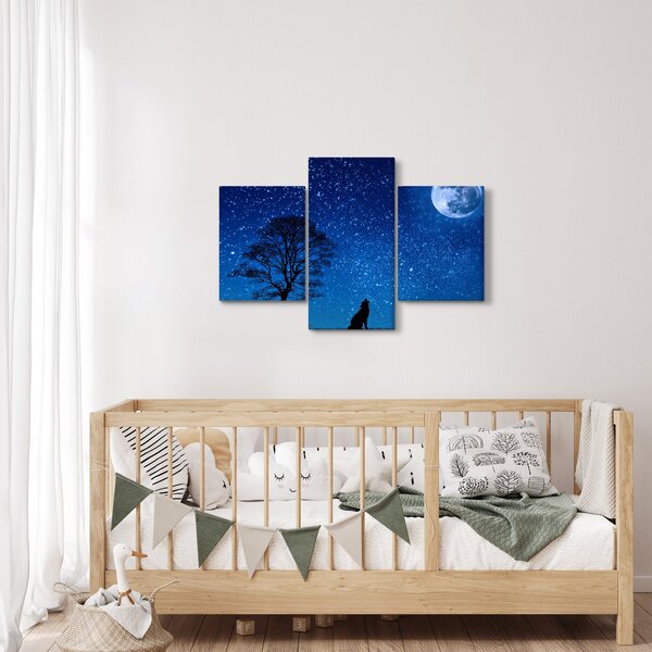 A Holdon üvöltő farkas képe (90x60 cm)