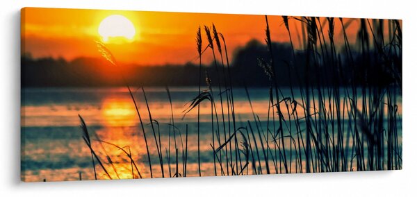 Kép - Naplemente a tó felett (120x50 cm)