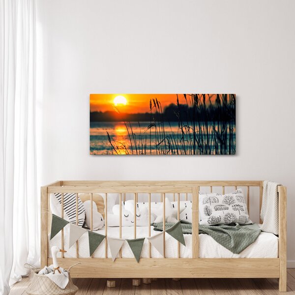 Kép - Naplemente a tó felett (120x50 cm)