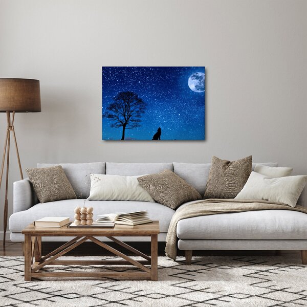 A Holdon üvöltő farkas képe (70x50 cm)