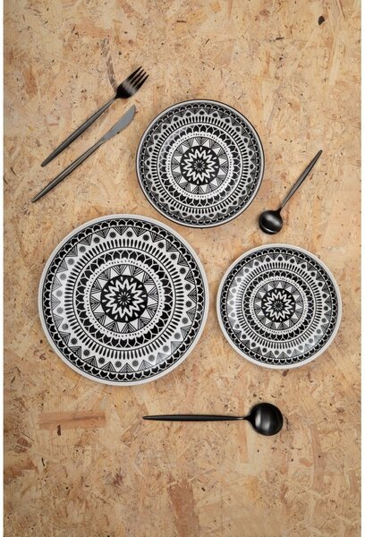 Fekete rozsdamentes acél evőeszköz készlet 16 db-os Modern retro – Premier Housewares