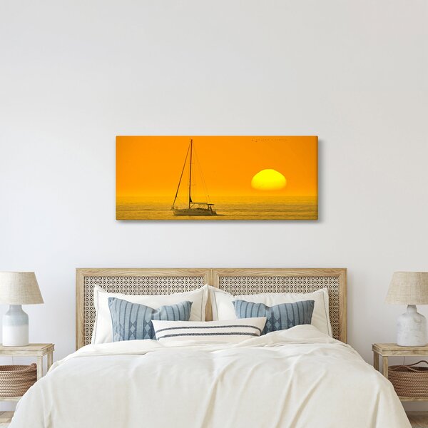 Kép - Csónak a tenger közepén (120x50 cm)