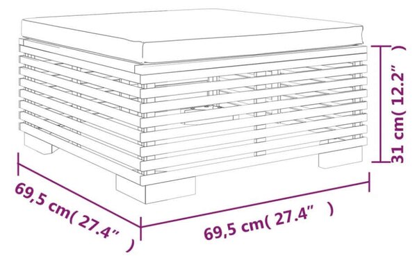 VidaXL Teakfa Kerti Garnitúra - 5 részes
