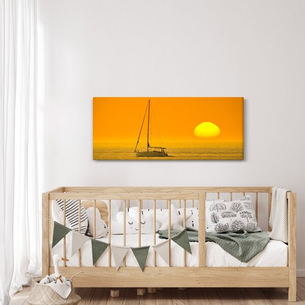 Kép - Csónak a tenger közepén (120x50 cm)