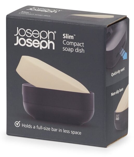 Fekete műanyag szappantartó Slim – Joseph Joseph