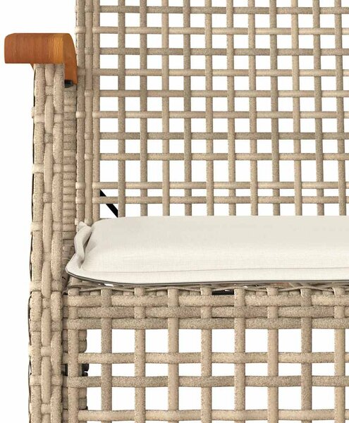 5 részes bézs polyrattan kerti étkezőgarnitúra párnákkal