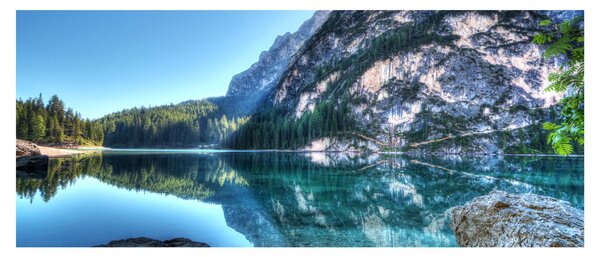 Egy alpesi tó képe (120x50 cm)