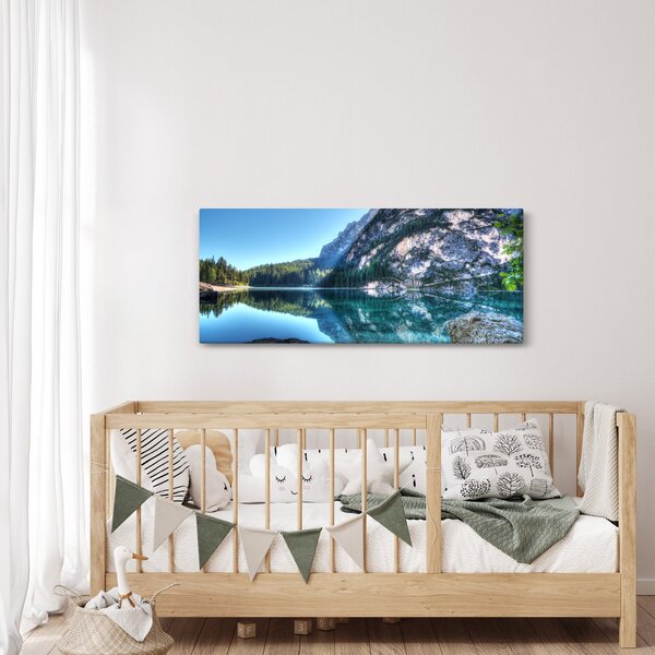 Egy alpesi tó képe (120x50 cm)