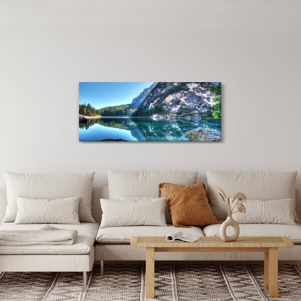 Egy alpesi tó képe (120x50 cm)