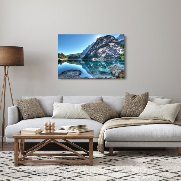 Egy alpesi tó képe (90x60 cm)