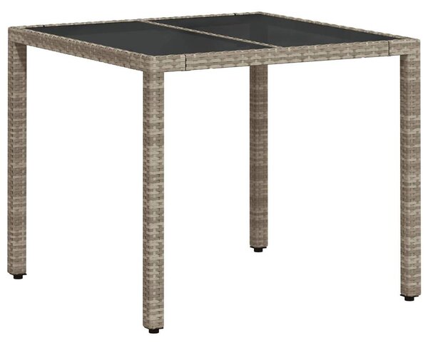 5 részes szürke polyrattan/üveg kerti étkezőgarnitúra párnával