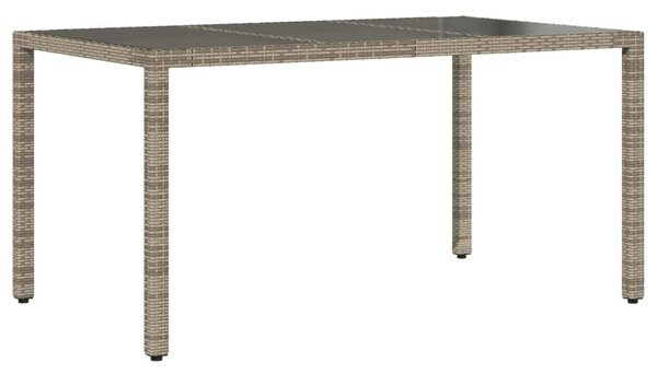 7 részes szürke polyrattan/üveg kerti étkezőgarnitúra párnával