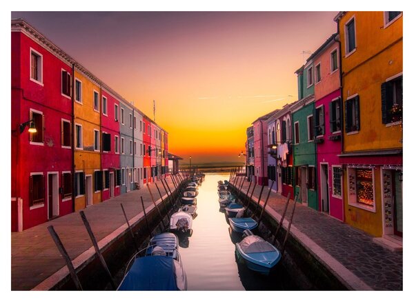 Kép - Naplemente, Burano sziget, Velence, Olaszország (70x50 cm)