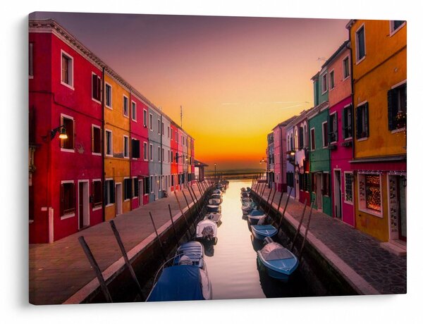 Kép - Naplemente, Burano sziget, Velence, Olaszország (70x50 cm)