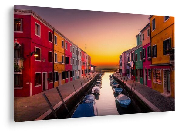 Kép - Naplemente, Burano sziget, Velence, Olaszország (90x60 cm)