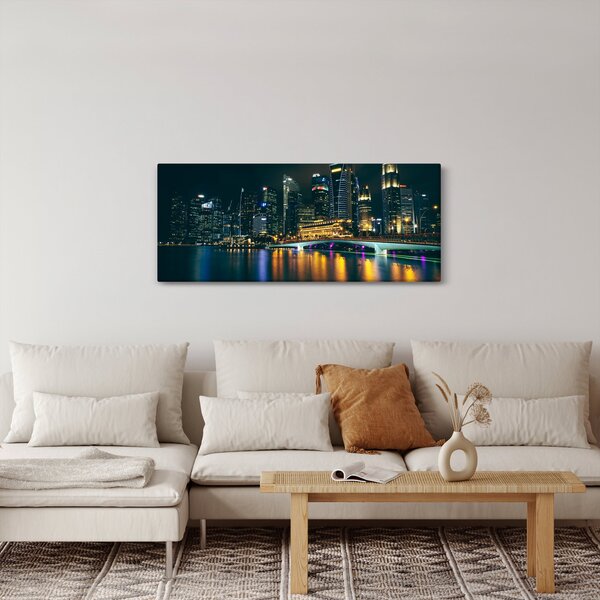 Egy kép az éjszakai Szingapúrról (120x50 cm)