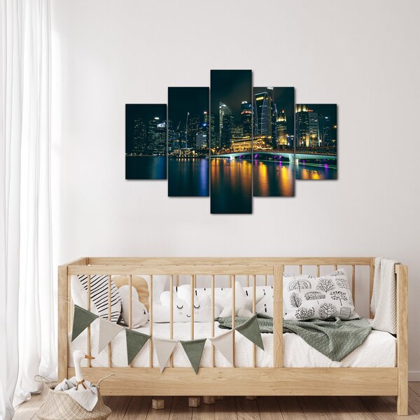 Egy kép az éjszakai Szingapúrról (150x105 cm)
