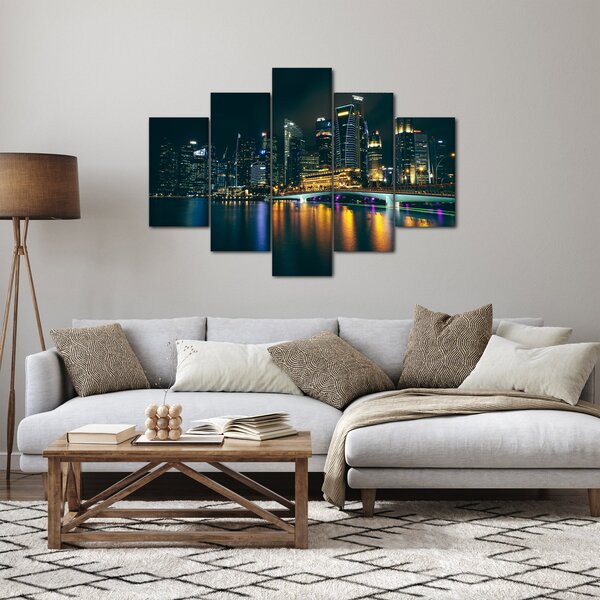 Egy kép az éjszakai Szingapúrról (150x105 cm)
