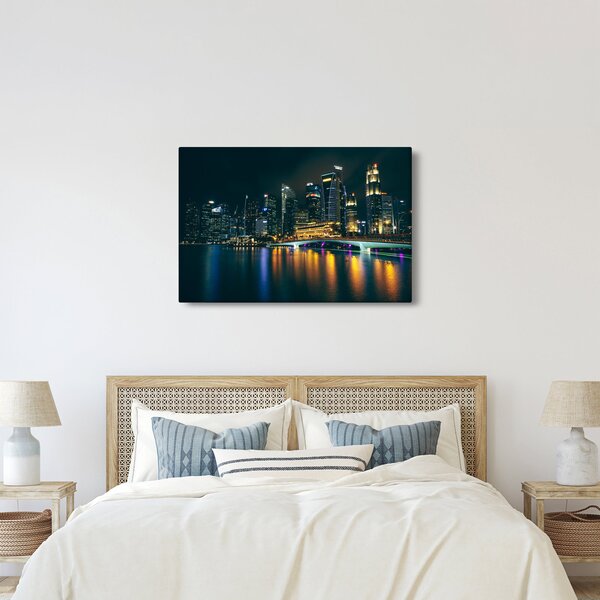 Egy kép az éjszakai Szingapúrról (90x60 cm)