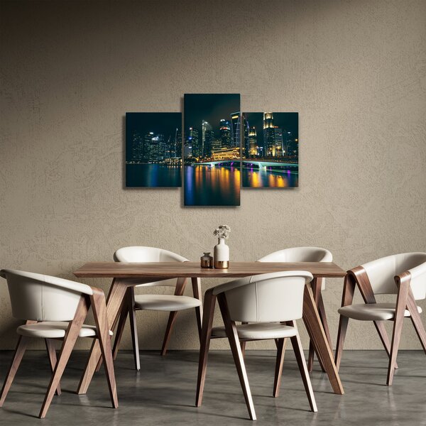 Egy kép az éjszakai Szingapúrról (90x60 cm)