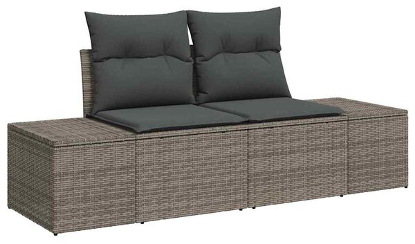 VidaXL Kerti Kanapé Szett 11 pcs Szürke Poli rattan
