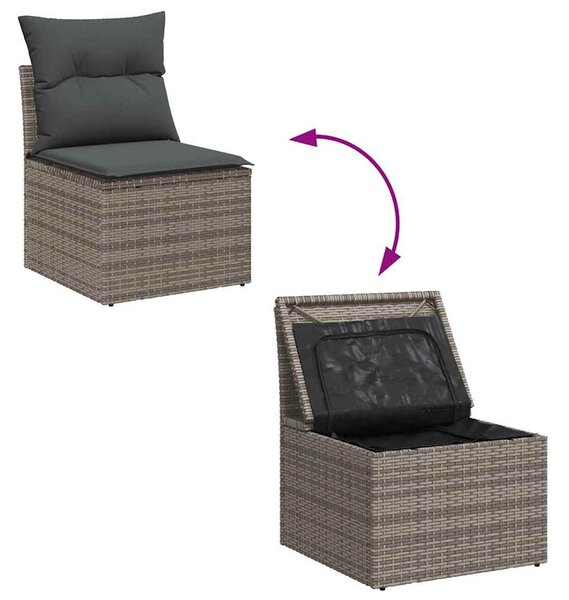 Kanapé Szett párnával 5 pcs polirattan