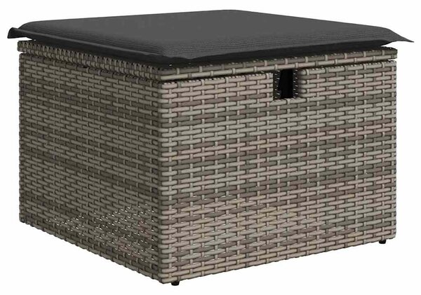 VidaXL Kerti Kanapé Szett 11 pcs Szürke Poli rattan