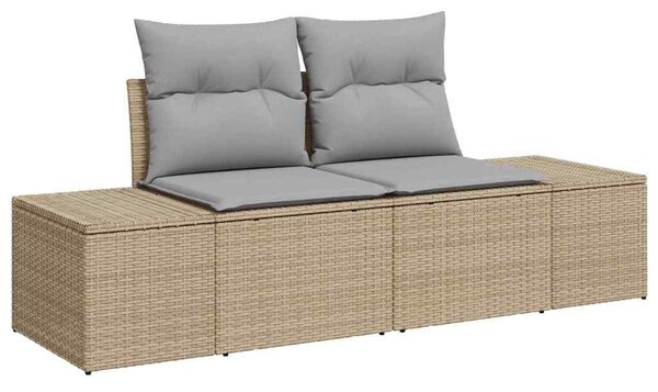 Kerti Kanapé Szett 10 pcs Beige és Világosszürke Polyrattan