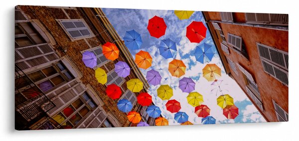 Színes esernyők képe (120x50 cm)