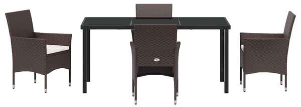 Kert étkező szett párnával 5 pcs Barna polirattan